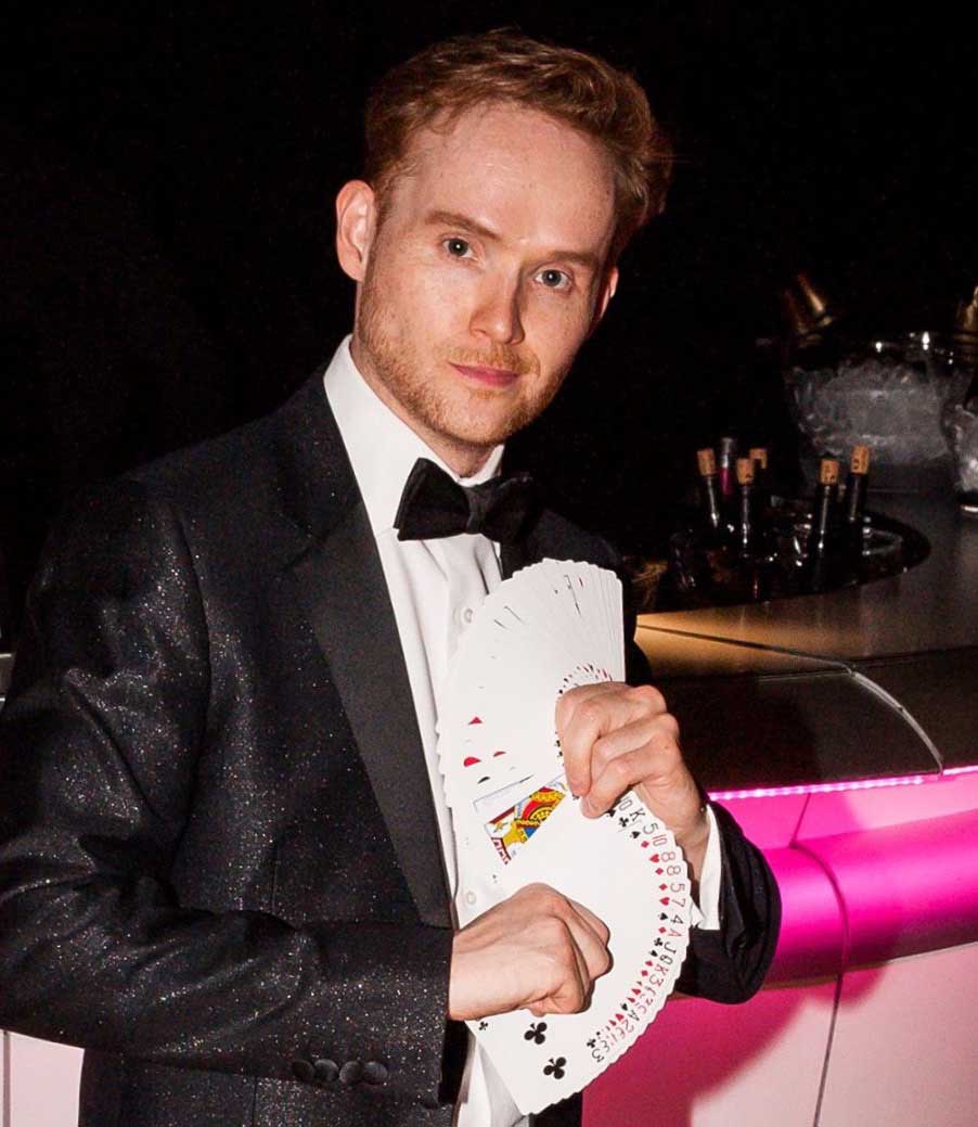 Party magician James Pritchard